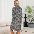 thumbnail image 7 of BOMYJESK Robes for Women Collar 3/4 Sleeve Zip Front House Coat Knee Length Lightweight Bathrobe Soft Breakfast Gown with Pockets White M, 7 of 7