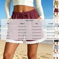 thumbnail image 4 of TFEOQRY Women's Lace Trim Drawstring Shorts with Pockets Elastic Waist Summer Lightweight Casual Loose, 4 of 7