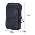 thumbnail image 2 of 5pcs Men Cowhide Leather Phone Belt Bags Solid Color Zipper Fanny Pack, 2 of 10