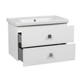 thumbnail image 4 of Modern Wall-Mounted Bathroom Vanity with Washbasin | Picasso White Matte Collection | Non-Toxic Fire-Resistant MDF-32"-Simple Collection 24", 4 of 5