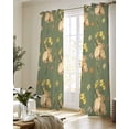 thumbnail image 5 of Easter Bunny Sheer Curtains 63 Inch Length 2 Panels Set for Living Room/Bedroom, Spring Yellow Flowers Country Plants Green Kitchen Curtains Grommet Semi-Sheer Curtains Window Treatments 42"x63"x2, 5 of 7
