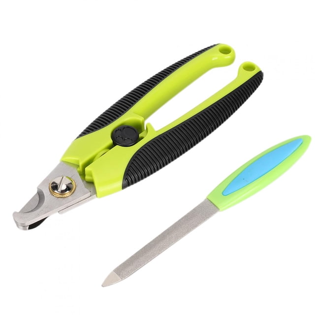 Cortaúñas para mascotas Bling Bling Kit de recorte tijeras cortador cuchillo de afilar Mango antideslizante para gatos y perros