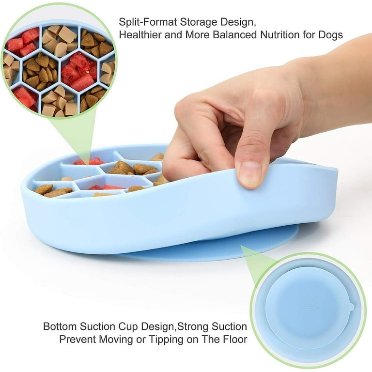 Ubbi Pet Feeding Bowls and Silicone Mat Set, One Elevated and One Flat Stainless Steel Bowl with Non-Slip Silicone Mat, Pet Feeder Bowls for Dogs or