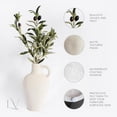 thumbnail image 3 of Gift Set Textured Ceramic Vase 10 Inch with Olive Branches 22 Inch Tall White Medium Vase Artificial Topiaries Fake Plants, Minimalist Shelf Decor, Neutral Home Office High End Gifting Decor, 3 of 9