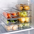 thumbnail image 6 of Cheers.US Refrigerator Organizer Bins, Organizer Bins Stackable Fridge Organizers with Cutout Handles for Freezer, Kitchen, Countertops, Cabinets - Clear Pantry Food Storage Rack, 6 of 7