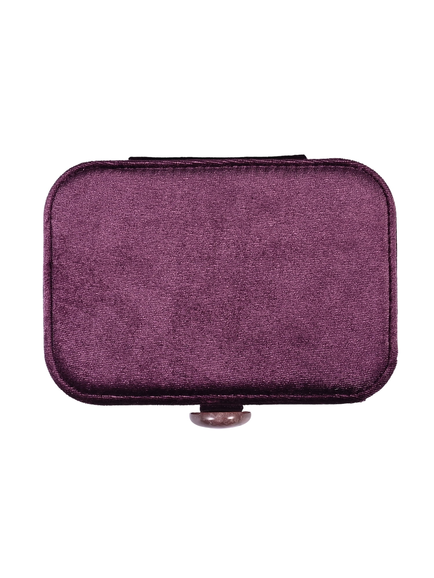 Scenario Women's Rectangular Faux Velvet Jewelry Organizer, Purple