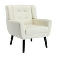 thumbnail image 3 of Modern Soft Linen Material Ergonomics Accent Chair Living Room Chair Bedroom Chair Home Chair With Black Legs For Indoor Home, 3 of 7