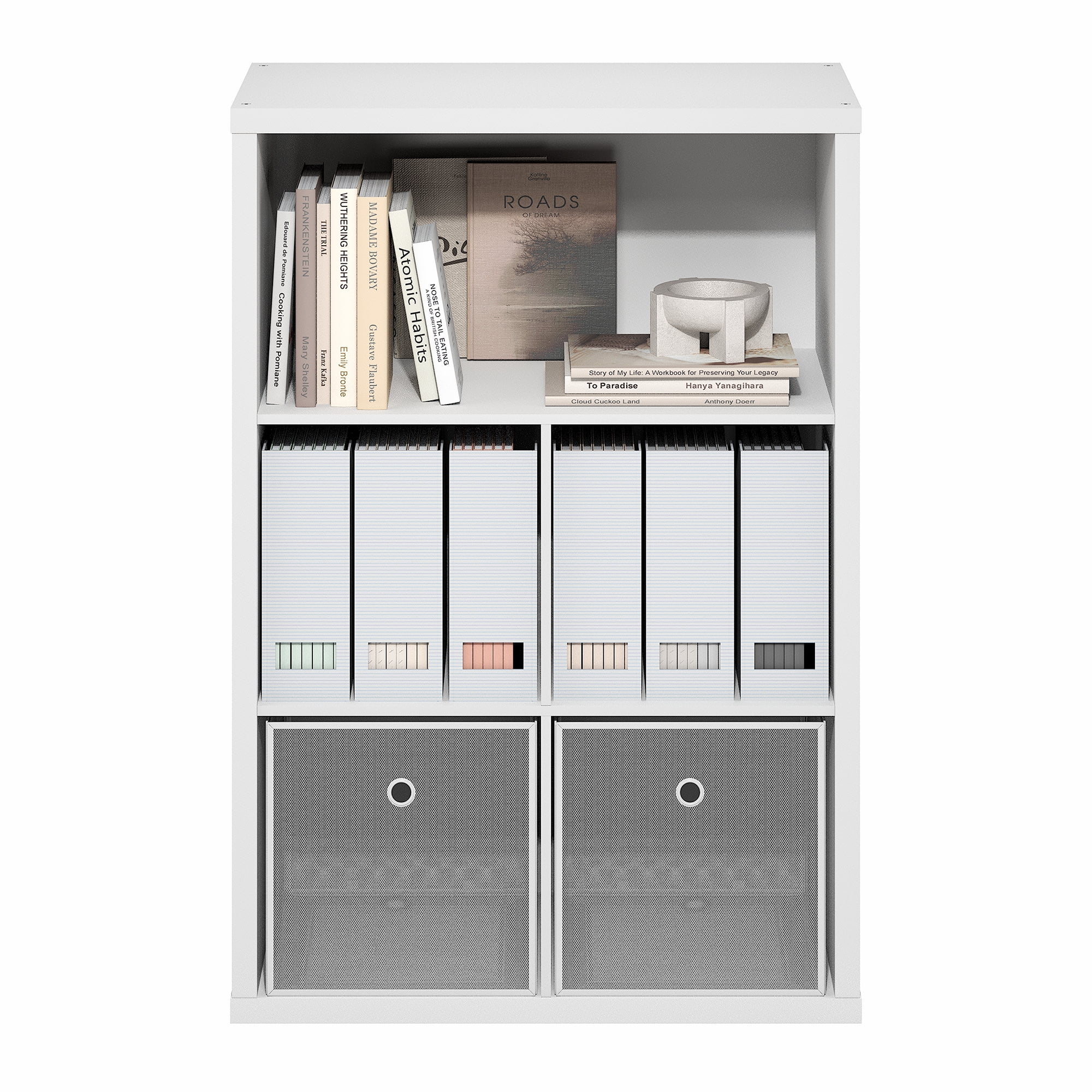Furinno Cubicle Adult Contemporary 5-shelves Cube Bookcases with Assembly Instruction, White