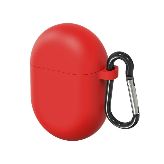 Geekria Silicone Case Cover Compatible with Google Pixel Buds Pro True Wireless Earbuds, Earphones Skin Cover, Protective Carrying Case with Keychain Hook, Charging Port Accessible (Red)
