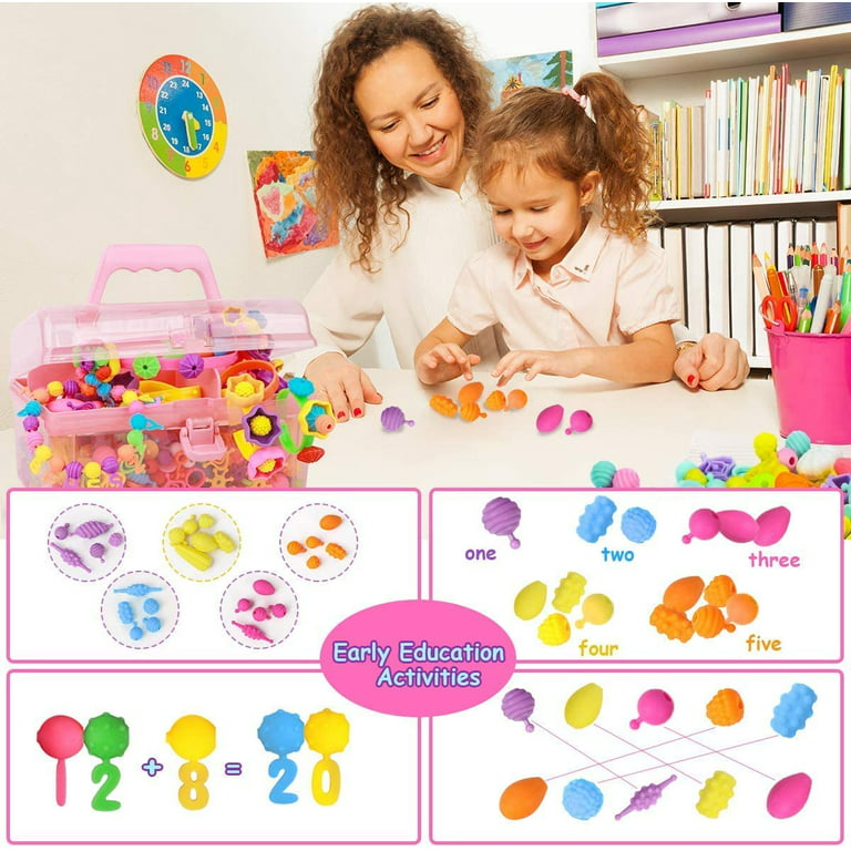 Pop Beads, 700+ Pcs Jewelry Making Kit, DIY Arts and Crafts for Age 3, 4,  5, 6, 7 Year Old Girls, Kids Creative DIY Set with Necklace, Bracelet, Rings
