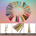 thumbnail image 4 of 8pcs Borlas de Cuero PU, Charm de Borla de 6" con Anillos de Llave para Hacer Joyería (Dorado Brillante), 4 of 6