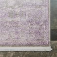 thumbnail image 4 of 2.5' x 10' Purple and Gray Floral Border Rectangular Rug Runner, 4 of 5