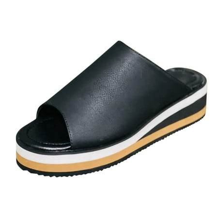 

Puawkoer For Women Toe Ladies Classic Causal Slippers Shoes Fit Sandals Slippers Wedges Peep Women s slipper