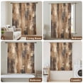 thumbnail image 6 of Brown Abstract Sheer Curtains 45" Long, Vintage Geometric Gradient Oil Painting Modern Light Filering Curtains, Breathable Simi Curtain Privacy Drapes for Kitchen Bathroom Small Window Treatment, 6 of 9