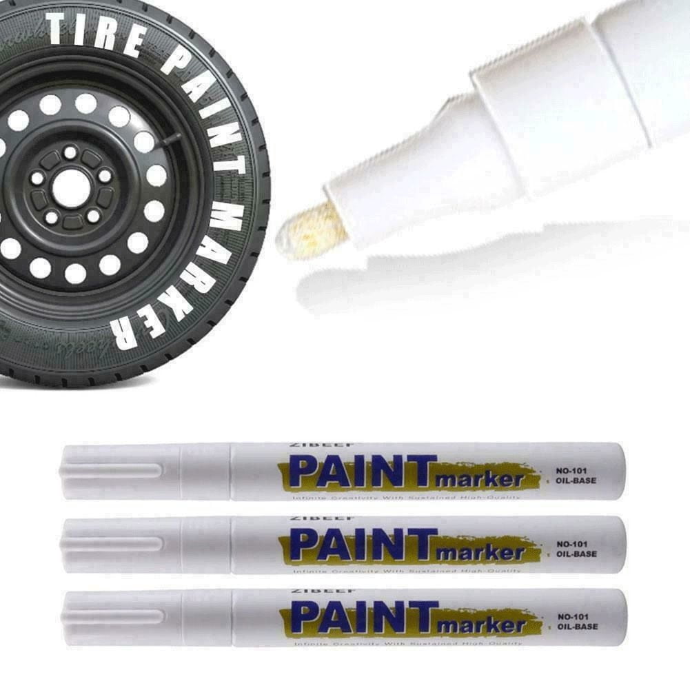 3X White Paint Pen Marker Waterproof Permanent Car Tire Lettering Rubber Letter