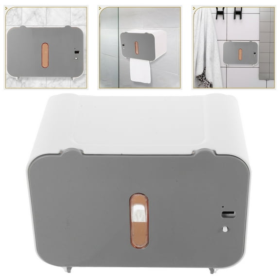 SOPOTUTU Touchless Bathroom Paper Towel Dispenser No Drill Grey Wall Mount