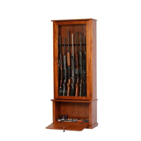 American Furniture Classics Model 800, Our premium 8 Long Gun wood and wood Veneer Cabinet comes with Key Lock