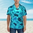 thumbnail image 4 of Fotbe World Turtle Day Hawaiian Shirt for Men Unisex Summer Beach Casual Short Sleeve Cotton Linen Button Down Shirts-Small, 4 of 9