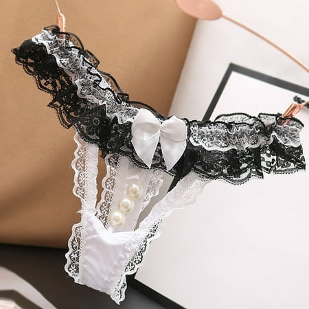 ZVNAH Sexy Panties for Women  Valentine s Day Gifts  Couple Supplies  One Size  Floral Lace Mesh Hollow Out See Though G String Thongs
