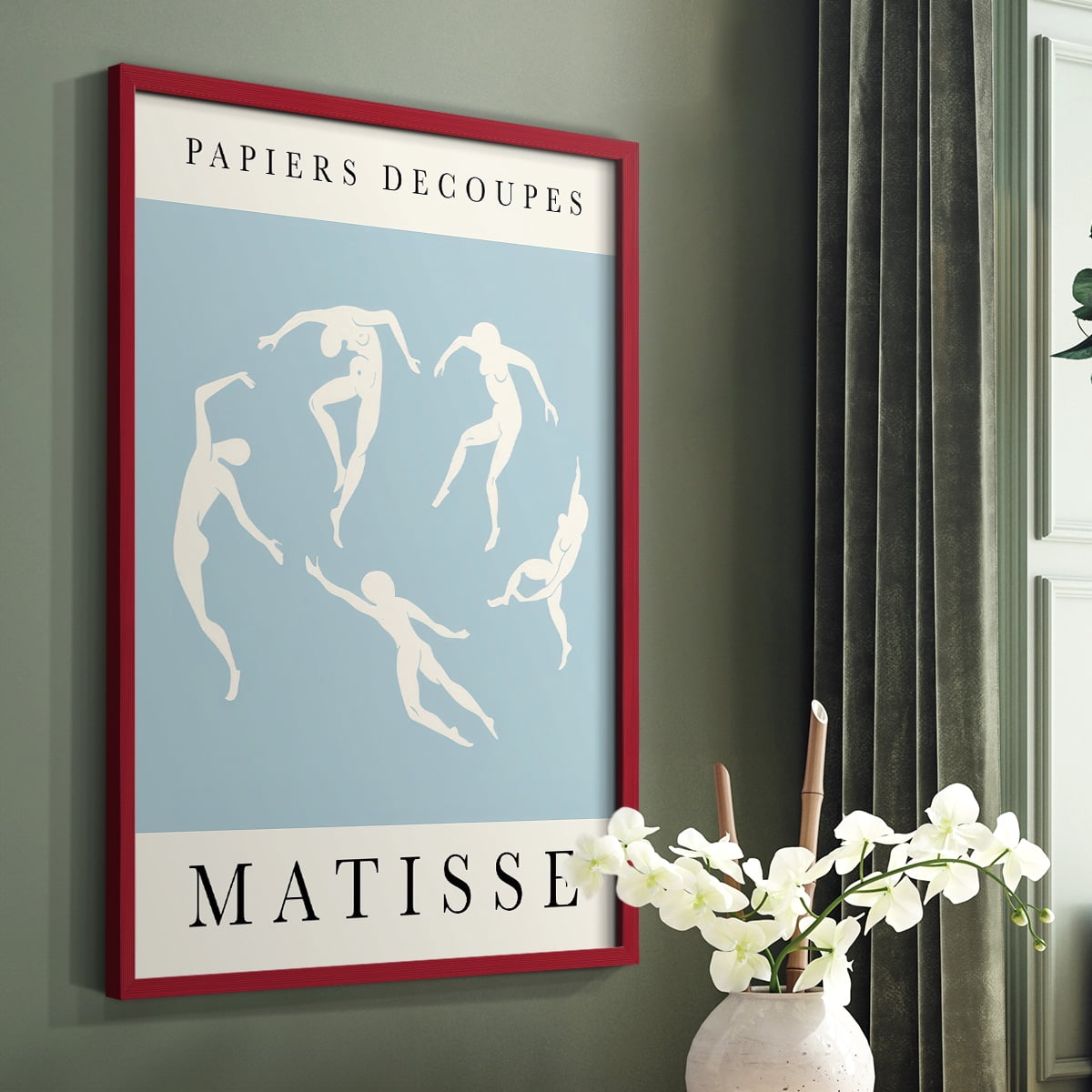 Matisse CXCII Framed Print in Red Solid Wood 8 x 10 Framed Print