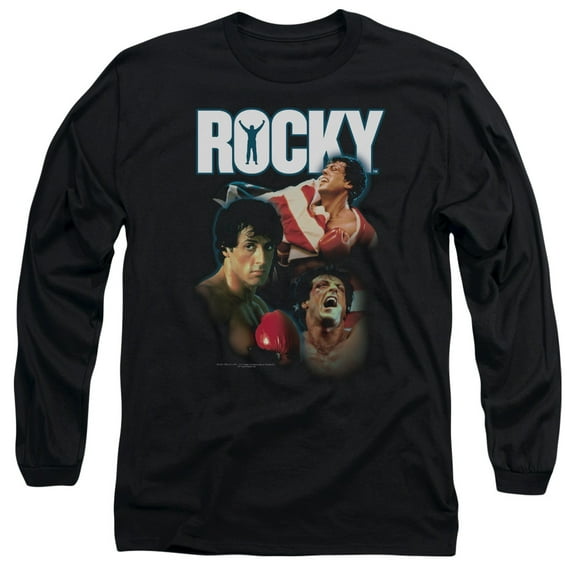Rocky I Did It Long Sleeve Adult 18/1 T-Shirt Black