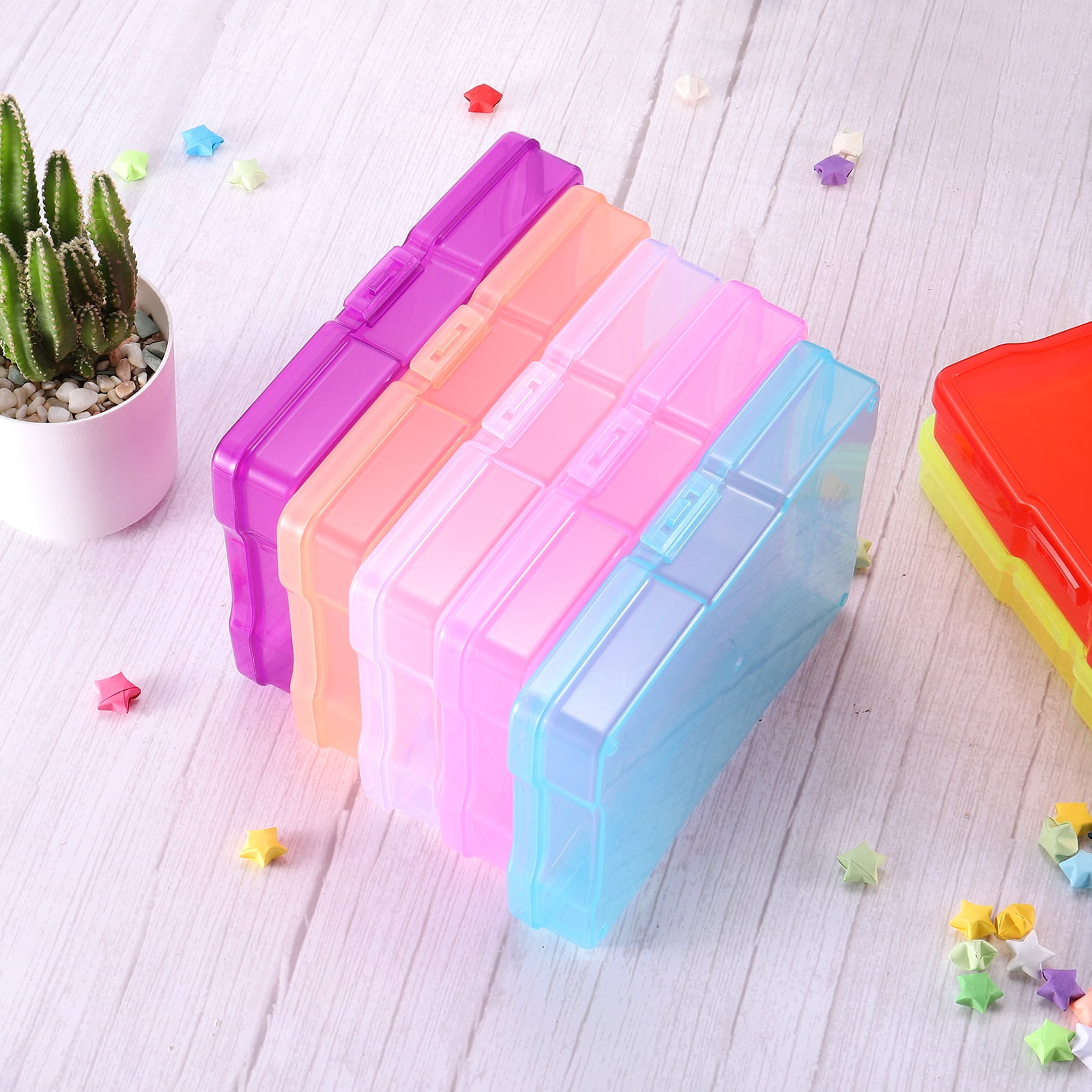 REGALWOVEN Photo Storage Box Photo Boxes Storage Organizer Cases Container Clear