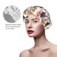 thumbnail image 4 of Kdxio Watercolor Plants Print Shower Cap for Women,Elastic and Reusable,Double Waterproof Layers Bathing Hat, 4 of 9