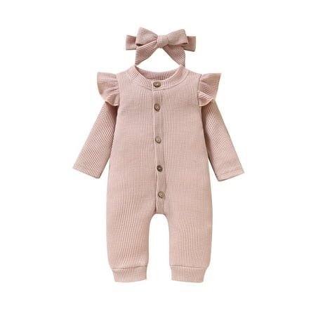 

Newborn Baby Girl Boy 2PCS Autumn Clothes Set Knitted Romper Jumpsuit Outfits