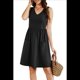 thumbnail image 2 of Vestidos de Verano para Mujer 2025, Informales, Sin Mangas, para Vacaciones en la Playa, Fluidos, Midi, con Bolsillos. Negro S, 2 of 5