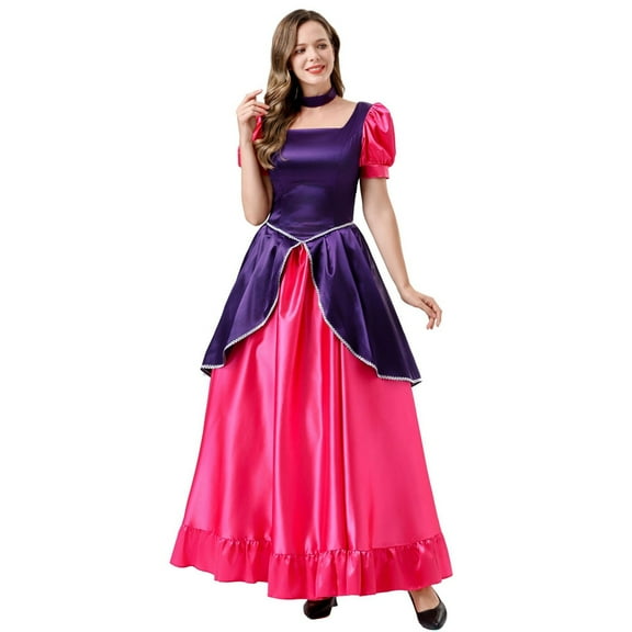 Gothic Purple Long Dress Women Halloween Elegant Outfit Court Dress Style Party Gown