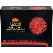 Zarrin Premium Ceylon Black Leaf 100 Tea Bag - Earl Grey - Chai -     
