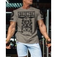 thumbnail image 3 of Gymish Strength Is Earned Not Given Workout T-Shirt – Motivational Lifting Gym Shirt for Men, Athletic Fitness Tee, Funny Gym Apparel, 3 of 5