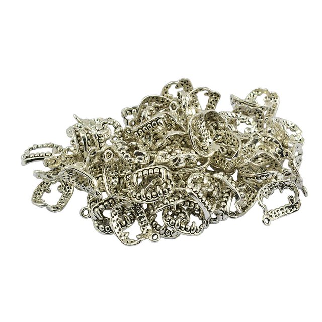 50 Piezas de Aleación de Plata Tibetana, Colmillos de , Colgante de Dientes, Dijes, Joyería, Manualidades de Bricolaje Zulema Dijes de joyería colgante