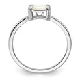 thumbnail image 3 of Auriga Fine Jewelry 925 Sterling Silver Rhodium Plated Polished Square White Created Opal Ring Size 8 for Women, 3 of 5