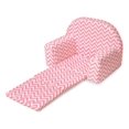 Badger Basket Upholstered Doll Chair with Foldout Bed Pink Chevron