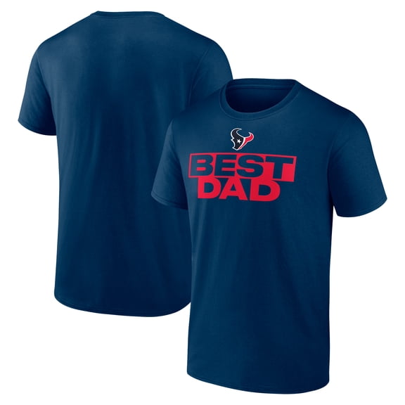 Men's Navy Houston Texans Best Dad Father's Day T-Shirt