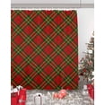 thumbnail image 5 of Christmas Shower Curtain Christmas Baffalo Check Plaid Red Green Shower Curtains for Bathroom Decor Christmas Decoration Bath Curtains Sets with Hooks Waterproof, 84x72 in, 5 of 6
