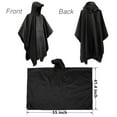 thumbnail image 5 of Hooded Rain Poncho for Adults - Waterproof Lightweight Unisex Raincoat with Pocket, Ideal for Hiking, Camping, and Emergencies, Black, 5 of 7