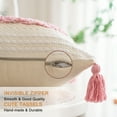 thumbnail image 4 of Skodaer 2 Pack Boho Decorative Throw Pillow Covers Tufted Woven with Tassel Series Pillow Case,18x18,Pink, 4 of 7
