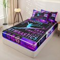thumbnail image 2 of Homewish Gymnastics Zipper Twin Comforter Sets with Fitted Sheet and 2 Pillowcases For Girls,Gymnast Sport Zipper Bedding Set,Black Reversible,4-Piece, 2 of 7