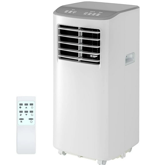 Lumiparty 8000 BTU Portable Air Conditioner, 3-In-1 AC Unit W/ Cooling, Dehumidifier & Fan, Remote Control, Cools to 350 Sq.ft., White & Gray