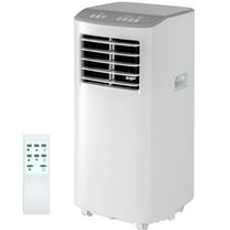 Lumiparty 8000 BTU Portable Air Conditioner, 3-In-1 AC Unit W/ Cooling, Dehumidifier & Fan, Remote Control, Cools to 350 Sq.ft., White & Gray
