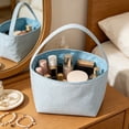 thumbnail image 4 of Deeceymbur Striped Polypropylene Fabric Storage Tote Basket with Handles Beach Home Grocery Organizer, 4 of 6