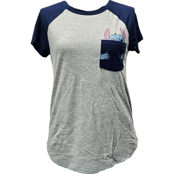 Disney Stitch Junior Pocket Fashion Tee, S-XL (Women's)