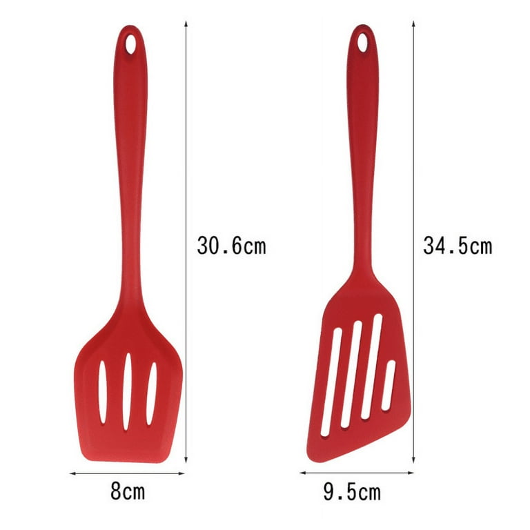Silicone Spatula Turner and Slotted Fish Turner Heat Resistant Silicone and  Stainless Steel Handle Spatula for Frying, Cooking, Flipping, Grilling, and  Non Stick Cookware_Staruby