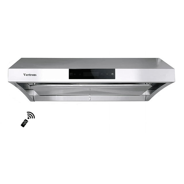 Vertrons 30" 850CFM Stainless Steel Range Hood | Under cabinet | Pro Performance | Superior Perimeter Extraction Technology Design | 6 Buttonless Touch Control Speeds | Top and Rear Venting Available