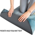 thumbnail image 3 of Blue Marble Gold Wave Pattern Hot Yoga Mat Towel Non Slip for Hot Yoga - Quick-Drying Yoga Mat Cover with 4 Corner Pockets with Travel Bag - Hot Yoga Towel Non Slip 74"x26", 3 of 6