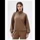 thumbnail image 5 of Sudadera Holgada Informal de Modal con Media Cremallera y Cuello Alto para Mujer, Jersey de Larga Popular para Otoño de 2025. Marrón S, 5 of 8