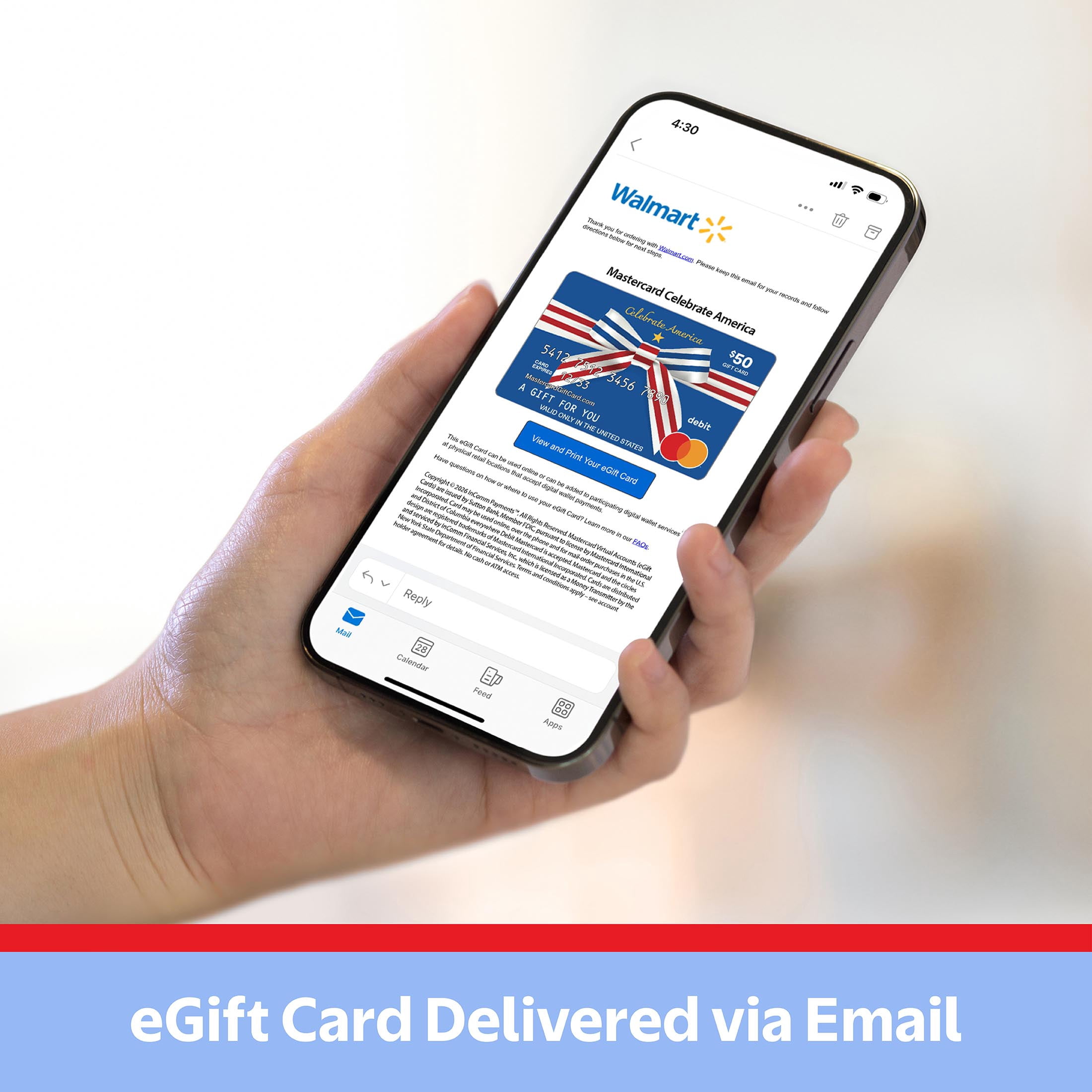 Mastercard® $50 eGift Card Patriotic Ribbon (Plus $4.84 Purchase Fee) [Email Delivery]