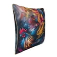 thumbnail image 2 of Fotbe Vibrant Rooster Painting Pattern Velvet Decorative Throw Pillow Covers with Elegant Piping, Soft Plush Cushion Cover for Sofa, Bed, Car, Office-18"x18", 2 of 8